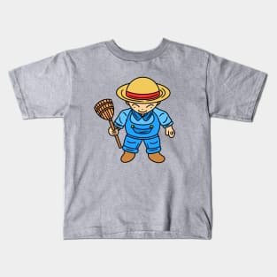 Cute chibi farmer boy Kids T-Shirt